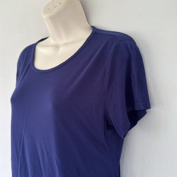 Smallshow maternity dark blue short sleeve scoop neck tee size large - Picture 7 of 11